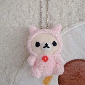 Rare Pink Korilakkuma Bunny Plush Keychain